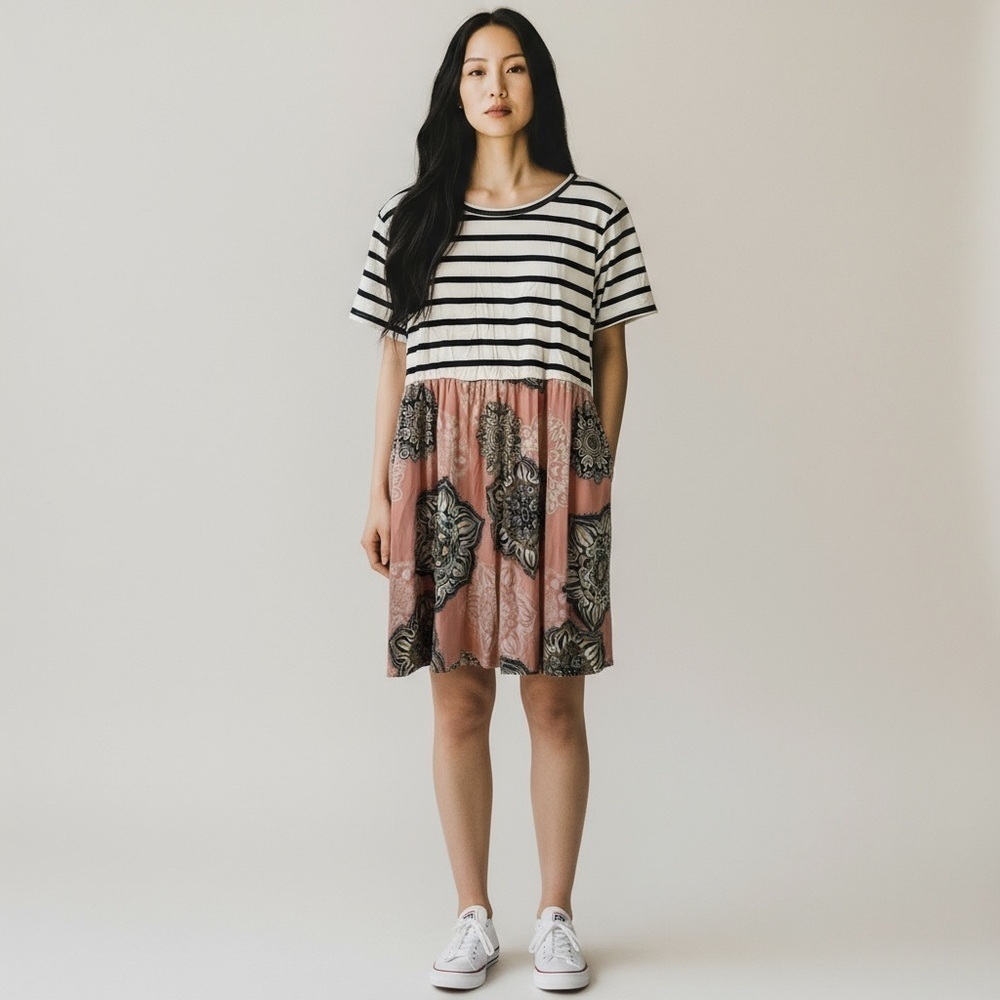 Striped and Patterned Womenβs Dress